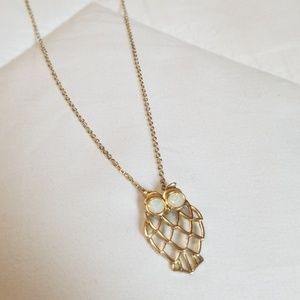 Gold Owl Opal Eyes Necklace